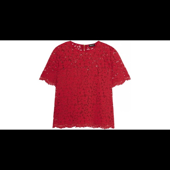 DKNY red lace top with camisole - Picture 3 of 8